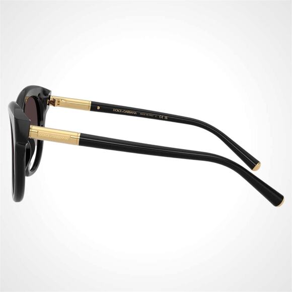 New Dolce & Gabbana Black Round Sunglasses New Gold Metal Logo 52-21-145 main image 6